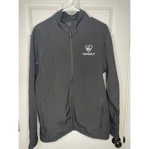 Top Golf Employee HPI Men Soft Shell Black Jacket Large Fleece Lined Full Zip